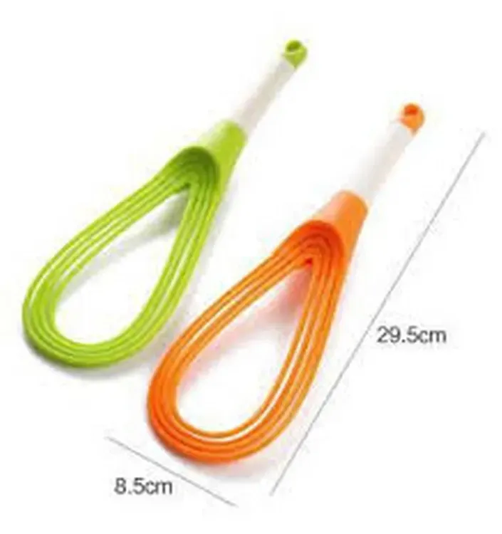 2-in-1 Twist Silicone Whisk Multifunction Egg Beater Foldable Milk and Egg Blender Balloon Flat Whisk View Gallery - Pakistan