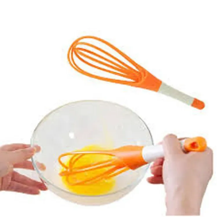 2-in-1 Twist Silicone Whisk Multifunction Egg Beater Foldable Milk and Egg Blender Balloon Flat Whisk View Gallery - Pakistan