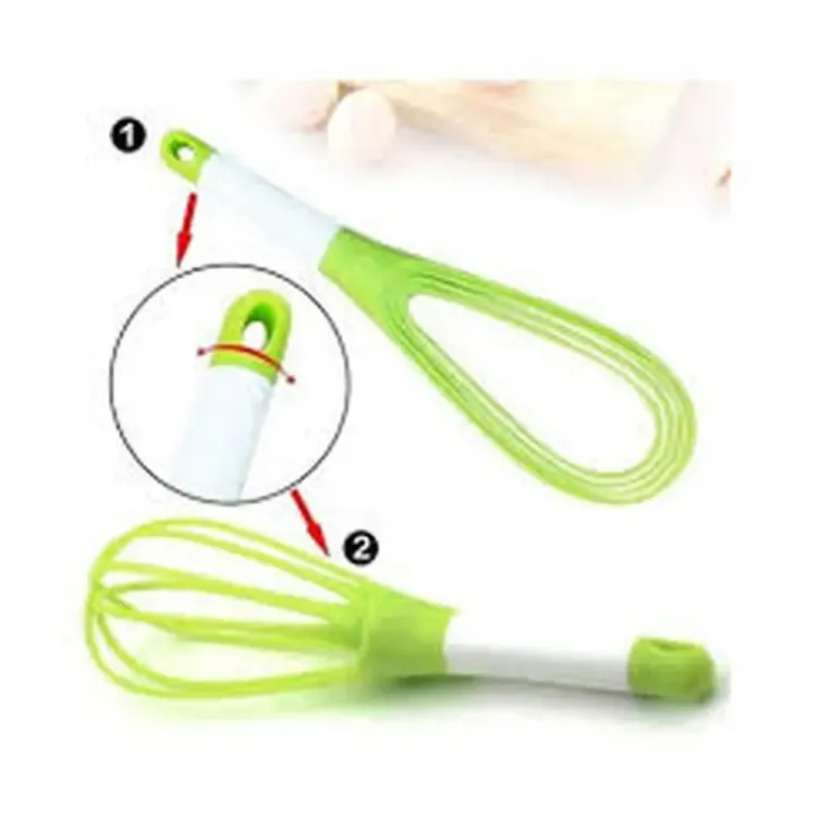 2-in-1 Twist Silicone Whisk Multifunction Egg Beater Foldable Milk and Egg Blender Balloon Flat Whisk View Gallery - Pakistan