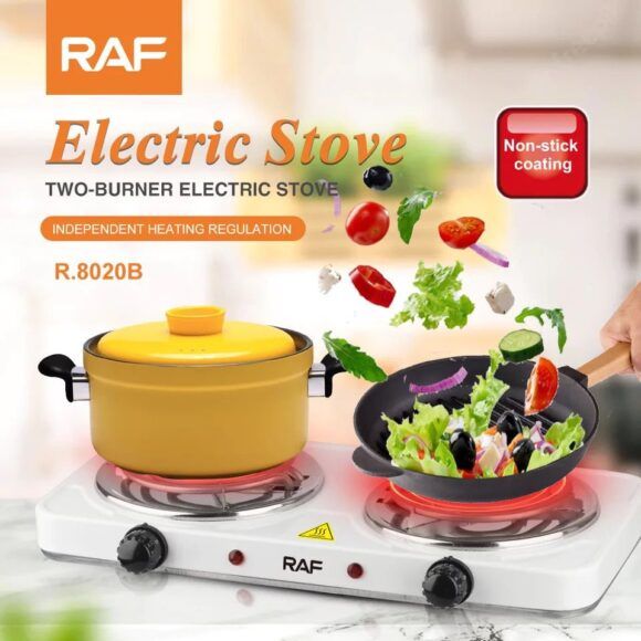 Premium Brand RAF New Arrival countertop Coil Hotplate Stove Cooktop Double Flat Burners Electric Hot Plate Double Electric Stove View Gallery - Pakistan