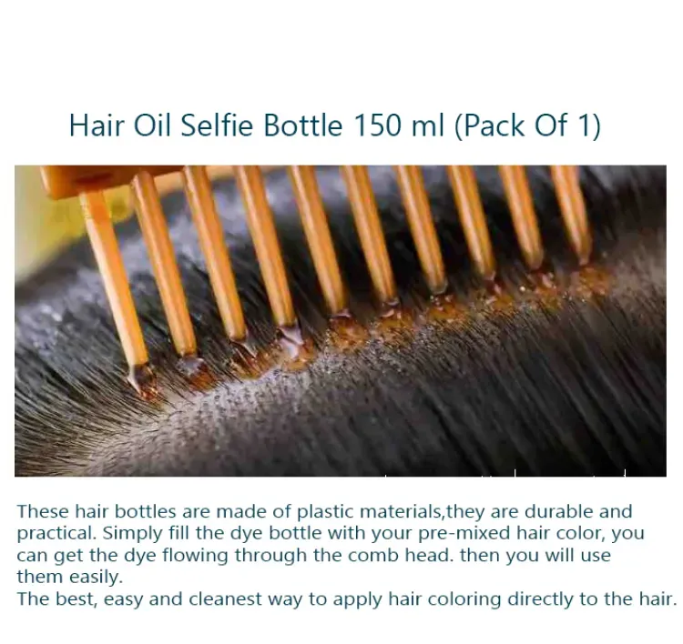 Hair Oil Applicator Bottle, Root oiling Comb bottle for Hair Coloring, Shampoo, Oiling, Dye, and Scalp Treatment for home &amp; commercial (Empty Bottle) View Gallery - Pakistan