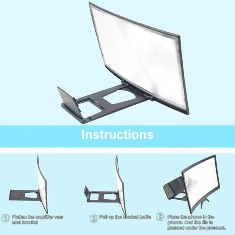 12 Inches 3D Hd Mobile Phone Screen Magnifier Movie Video Amplifier Holder Enlarger Screen Smart Phones Magnifying Bracket View Gallery - Pakistan