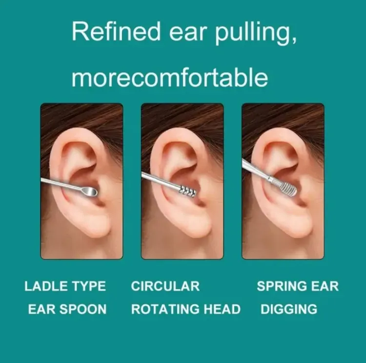 DherigTech Ear Wax Cleaning Kit, 6 Pcs Ear Pick Tools, Wax Removal Kit, Ear Cleaning Tool Set, Spring Earwax Cleaner Tool Ear Wax Remover(random color ) View Gallery - Pakistan