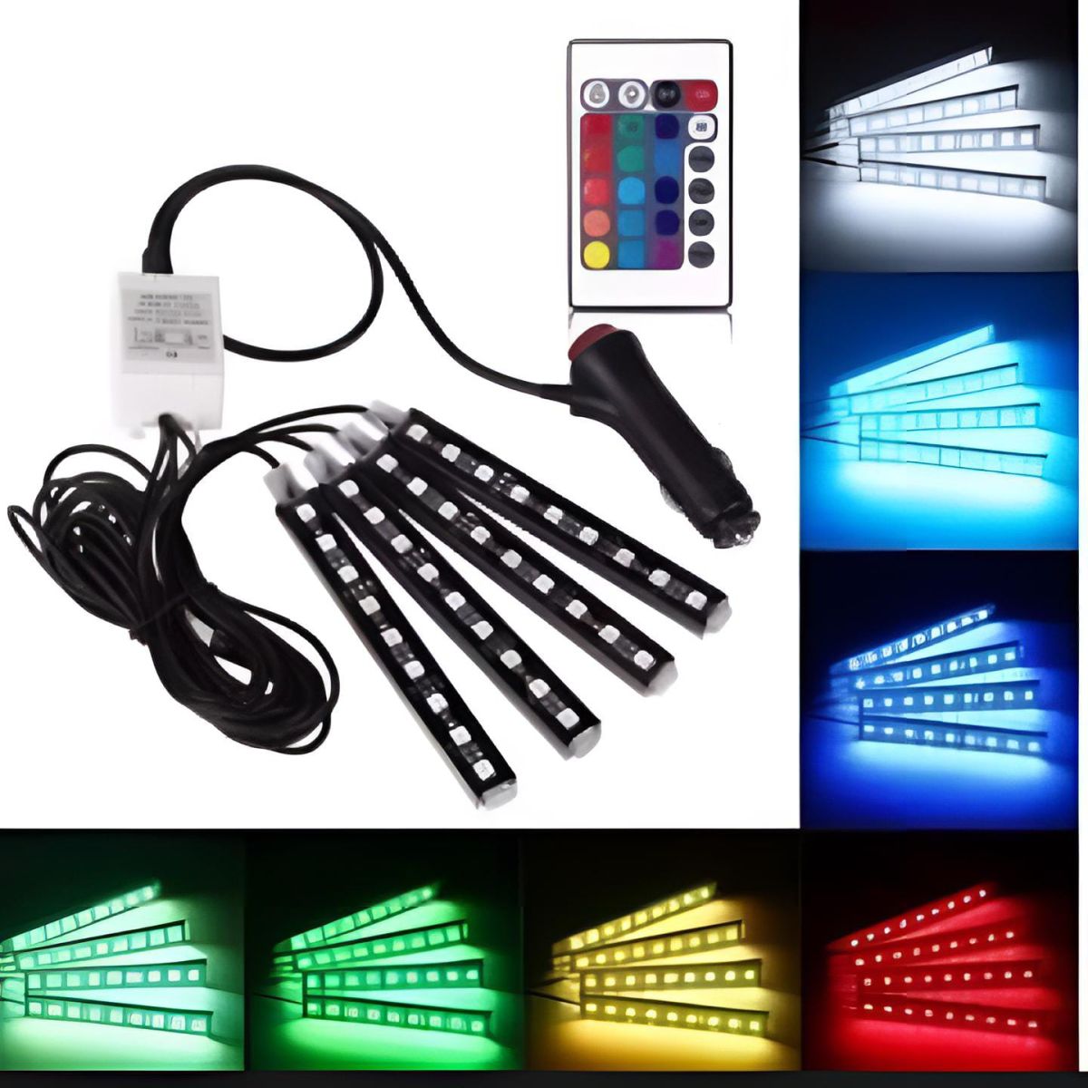 Interior light Remote control 36 led RGB LIGHT strip Without button for bike/car/jeeb and all vehicles (with remote) View Gallery - Pakistan