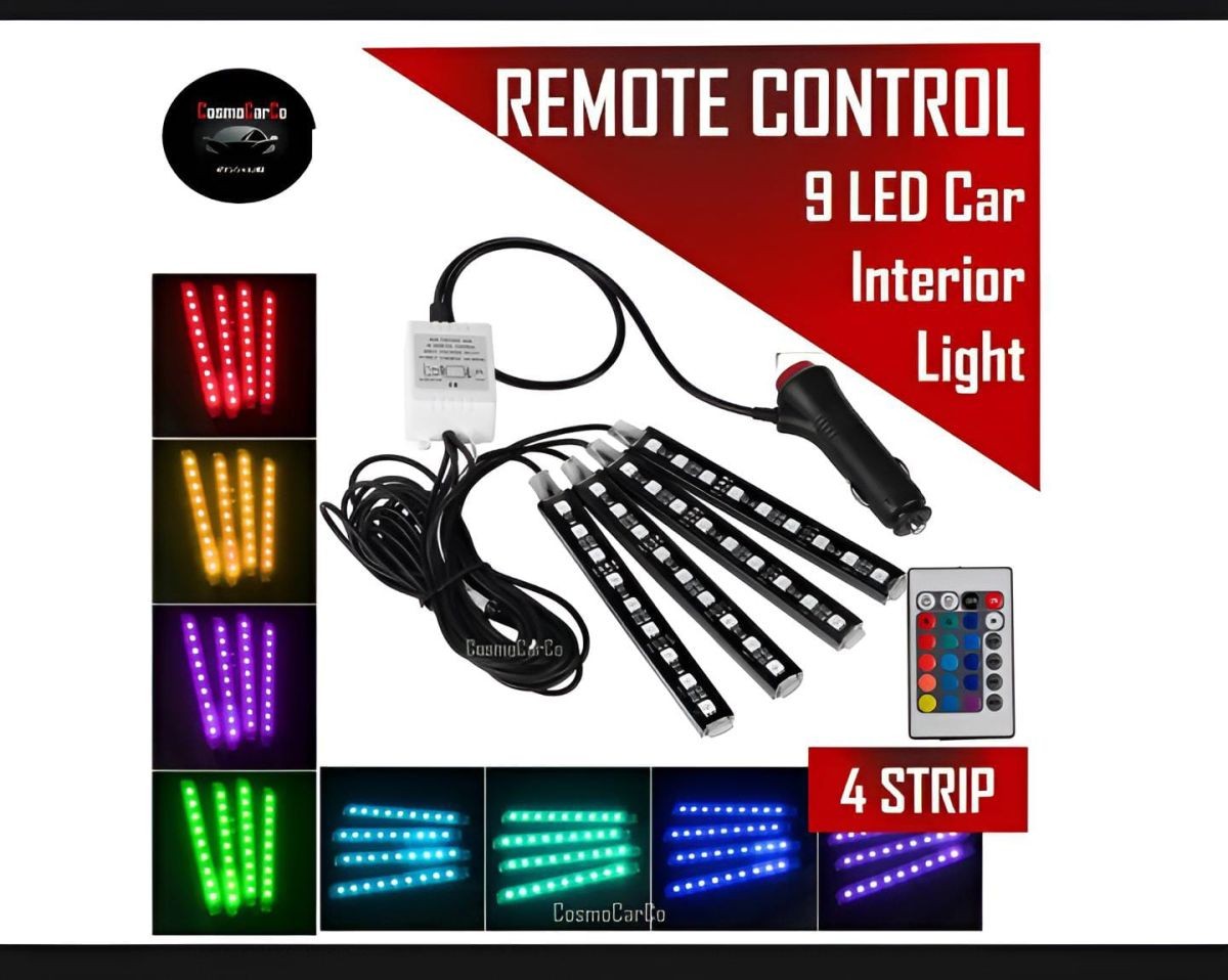 Interior light Remote control 36 led RGB LIGHT strip Without button for bike/car/jeeb and all vehicles (with remote) View Gallery - Pakistan