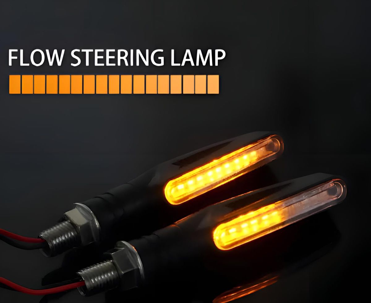 Pack of 1 pair(2pcs) - Audi Flow Style Led Motorcycle Turn Signals Indicator Amber Light View Gallery - Pakistan