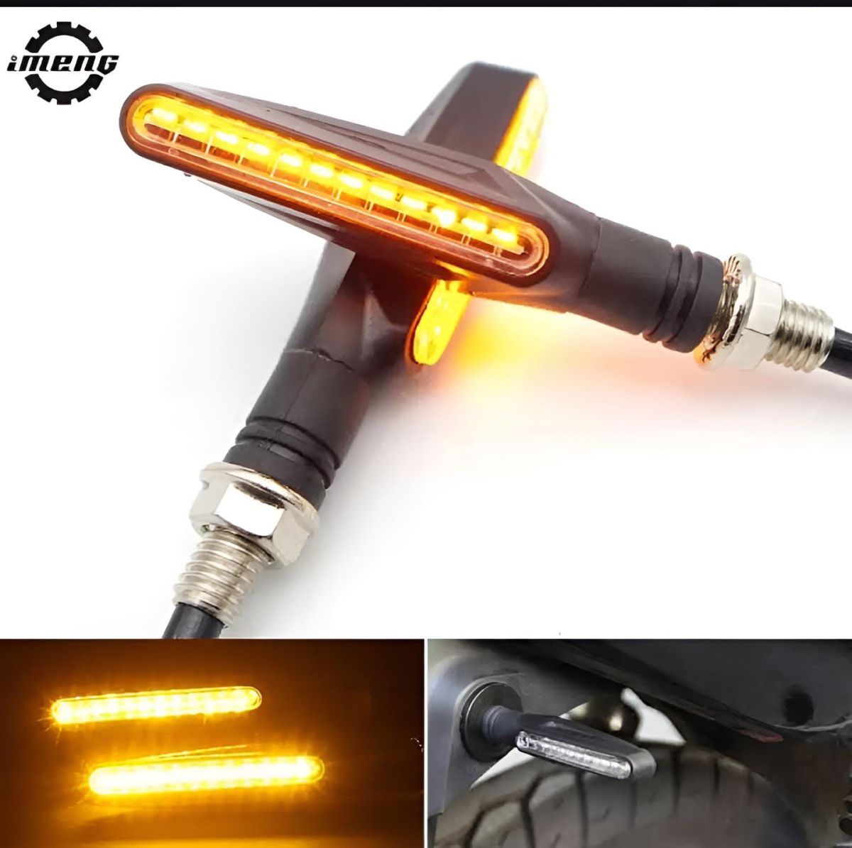 Pack of 1 pair(2pcs) - Audi Flow Style Led Motorcycle Turn Signals Indicator Amber Light View Gallery - Pakistan