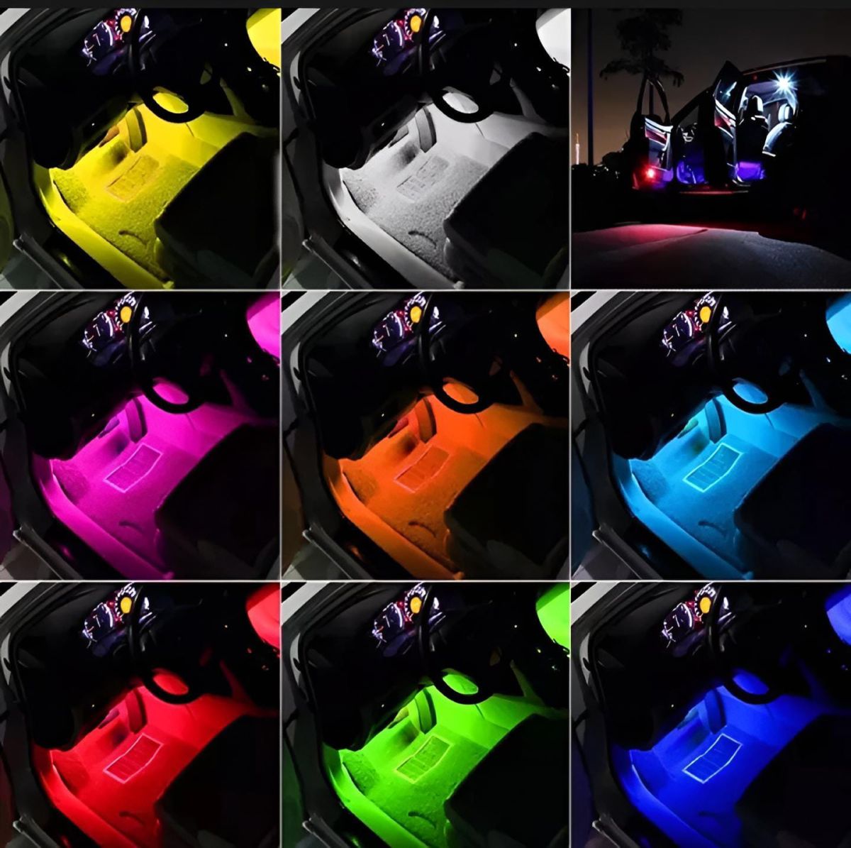 1set Car Rgb 48led Strip 5050smd 12w Decorative Auto Atmosphere Pathway Interior Ambient( Bluetooth Light) View Gallery - Pakistan