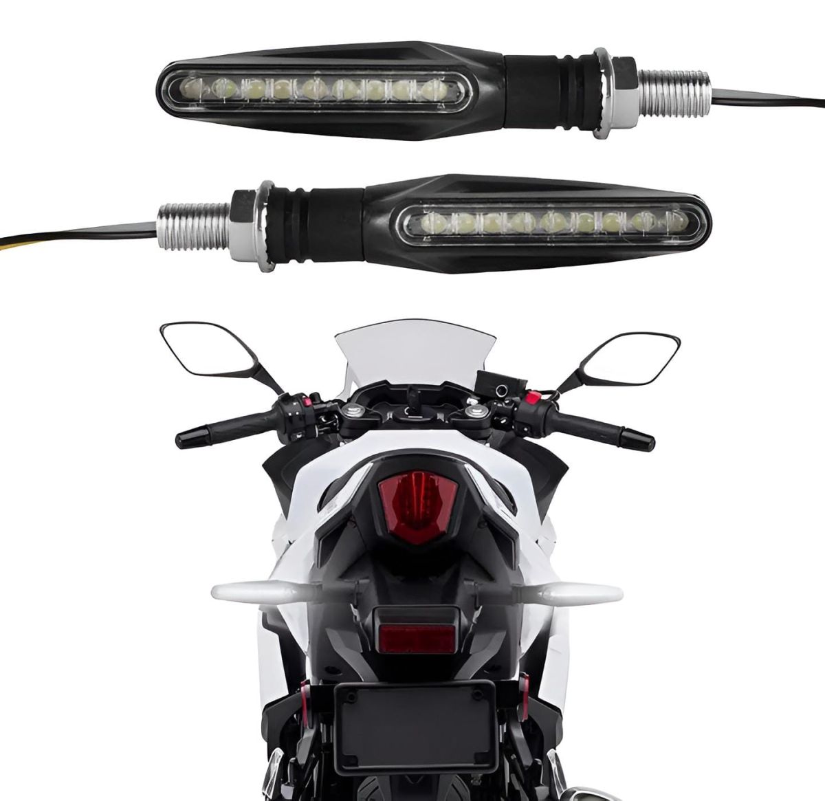 Pack of 2 pair(4pcs) - Audi Flow Style Led Motorcycle Turn Signals Indicator Amber Light View Gallery - Pakistan