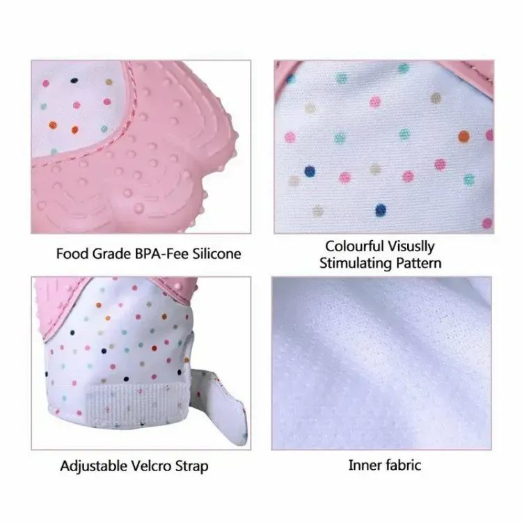 BABY SILICONE TEETHING MITTEN GLOVES NEWBORN CHEWABLE MITTENS TEETHER View Gallery - Pakistan