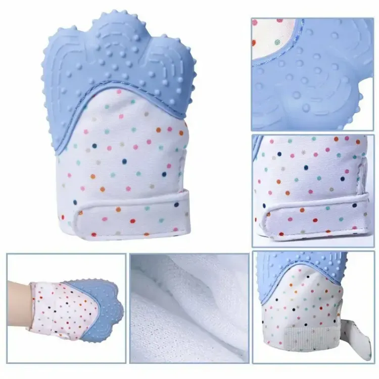 BABY SILICONE TEETHING MITTEN GLOVES NEWBORN CHEWABLE MITTENS TEETHER View Gallery - Pakistan