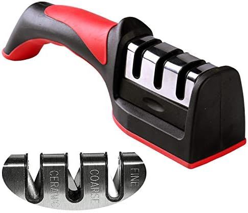 3-in-1 Knife Sharpener With Fruit And Meat Knife Peeler.3-Stage Diamond Coated Knife Sharpener,Kitchen Helper Three-piece Knife Sharpener Set With a Knife Ceramic peeler View Gallery - Pakistan