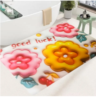 3D Visual Anti-Slip Absorbent Mat, Bath Mat Rug, Quick Dry Super Absorbent Non-Slip Thin Bathroom Rugs Fit Under Door Random color View Gallery - Pakistan