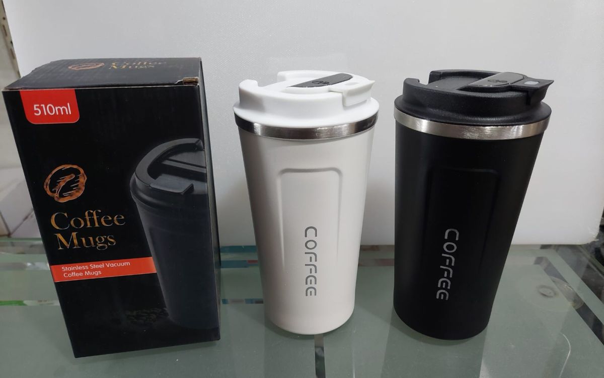 510ml Large-capacity Coffee Cup Keep Heat Stainless Steel Double-layer Smooth Edge Water Bottle Mug for Daily Use (random colors) View Gallery - Pakistan