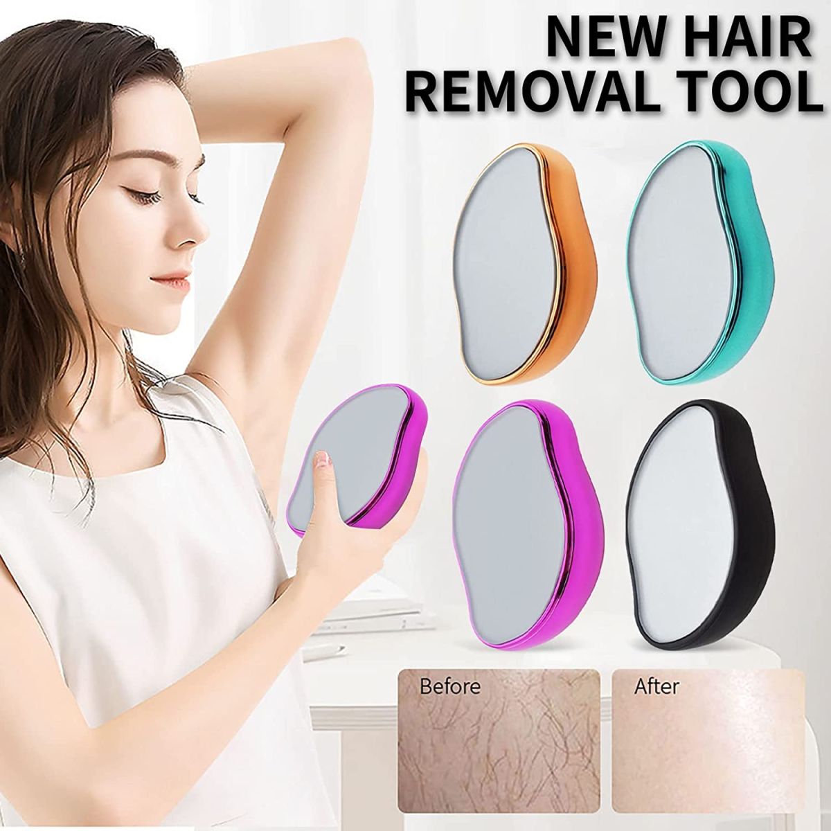 Bleame Crystal Hair Eraser – Painless Exfoliation Hair Removal Tool For Arms Legs Back – Apply To Any Part Of The Body – China (random Color)Without Box View Gallery - Pakistan