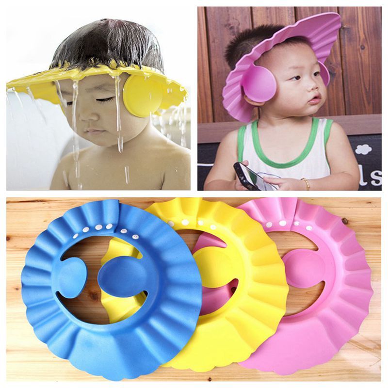 Baby Shower Cap With Ear Protector (Random Color) View Gallery - Pakistan
