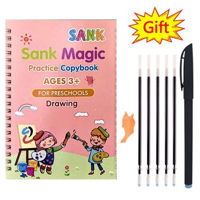 Pack Of 4 Pcs With 10 Refill Copybooks Pen Magic Copy Book Free Wiping Children's Kid Writing Sticker Practice Copybook For Calligraphy View Gallery - Pakistan