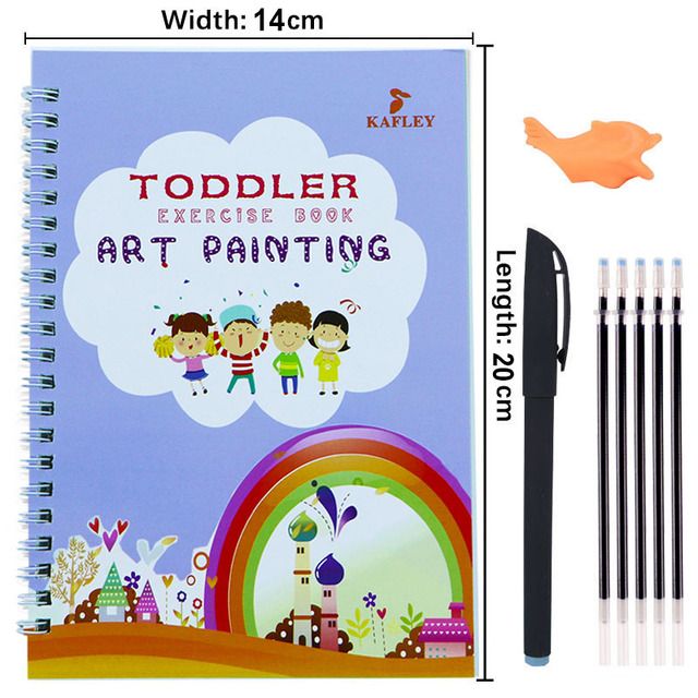 Pack Of 4 Pcs With 10 Refill Copybooks Pen Magic Copy Book Free Wiping Children's Kid Writing Sticker Practice Copybook For Calligraphy View Gallery - Pakistan