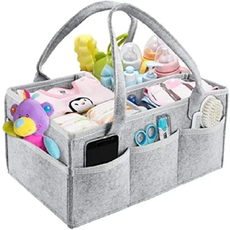 Foldable Baby Diaper Caddy Organizer - Portable Storage Basket - Essential Bag for Nursery, Changing Table and Car - Waterproof Liner Is Great for Storing Diapers, Bottles View Gallery - Pakistan