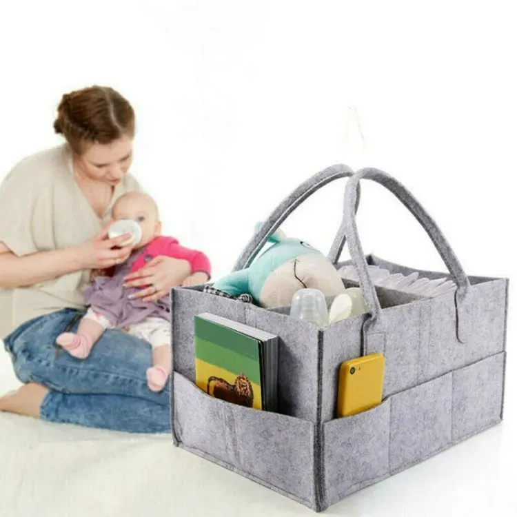 Foldable Baby Diaper Caddy Organizer - Portable Storage Basket - Essential Bag for Nursery, Changing Table and Car - Waterproof Liner Is Great for Storing Diapers, Bottles View Gallery - Pakistan