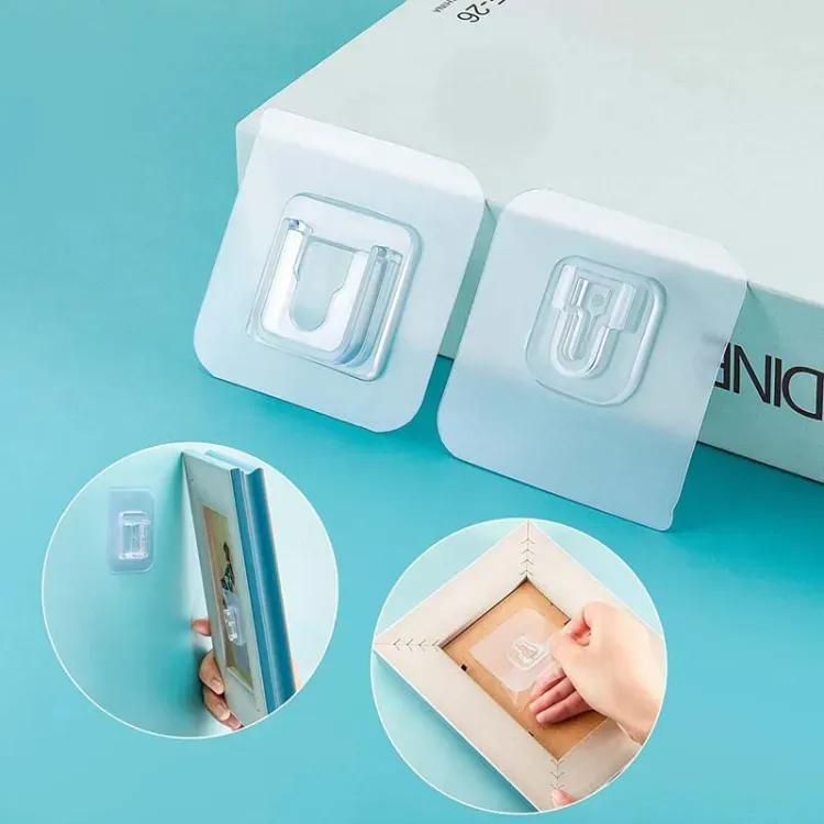 6 Pairs Double Sided Adhesive Wall Mounted Hooks Invisible Traceless Wall Hook View Gallery - Pakistan