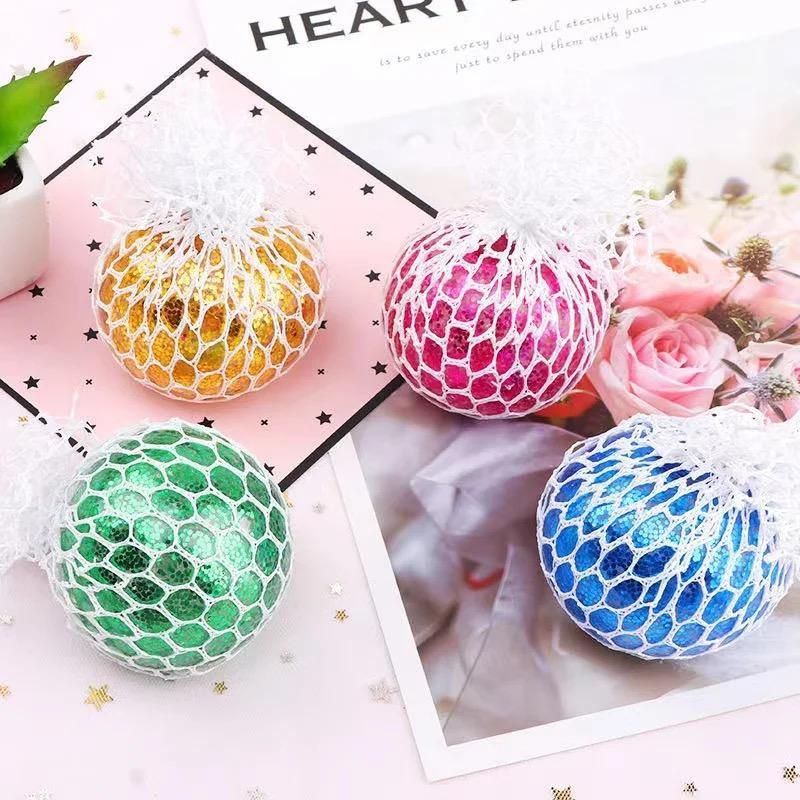 Fidget Squeeze Anti Stress Mesh Squishy Ball Squeeze Grape Ball (pack of 3)(random color) View Gallery - Pakistan