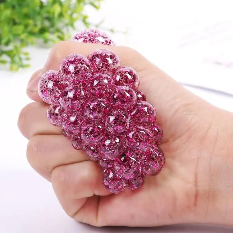 Fidget Squeeze Anti Stress Mesh Squishy Ball Squeeze Grape Ball (pack of 3)(random color) View Gallery - Pakistan