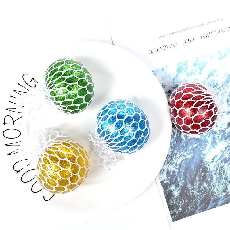 Fidget Squeeze Anti Stress Mesh Squishy Ball Squeeze Grape Ball (pack of 3)(random color) View Gallery - Pakistan
