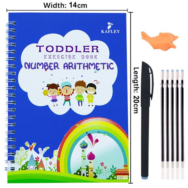 Pack Of 4 Pcs With 5 Refill Copybooks Pen Magic Copy Book Free Wiping Children's Kid Writing Sticker Practice Copybook For Calligraphy View Gallery - Pakistan