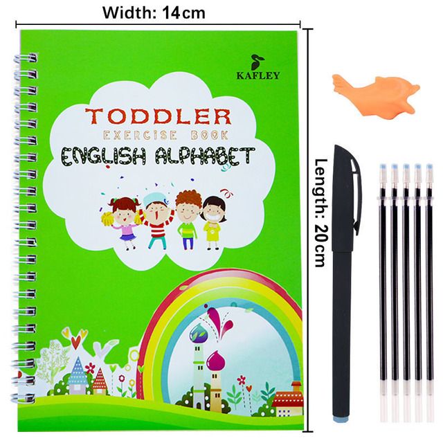 Pack Of 4 Pcs With 5 Refill Copybooks Pen Magic Copy Book Free Wiping Children's Kid Writing Sticker Practice Copybook For Calligraphy View Gallery - Pakistan