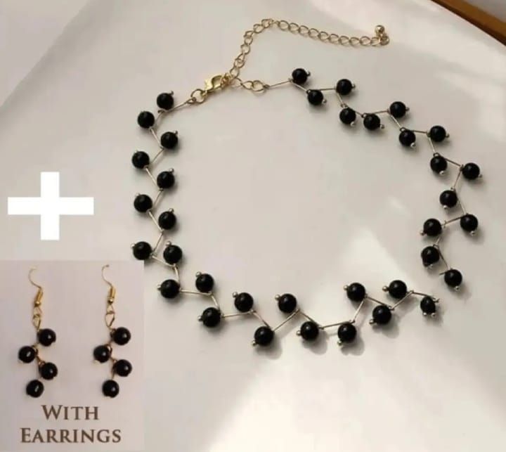 Zig Zag  Black Choker With Earrings for girls View Gallery - Pakistan