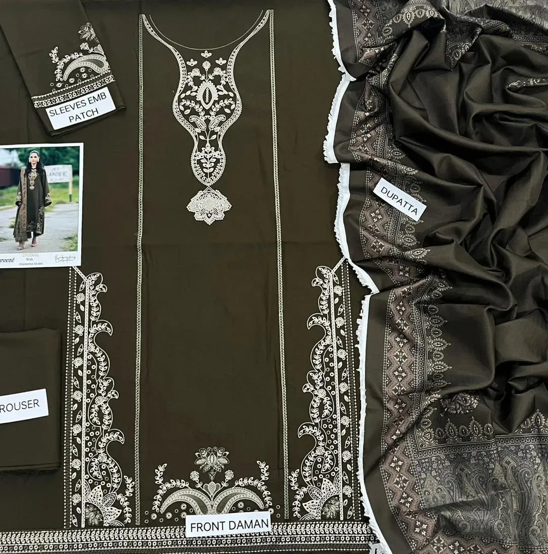 3 Piece Embroidered Lawn Suit Green Summer Collection View Gallery - Pakistan