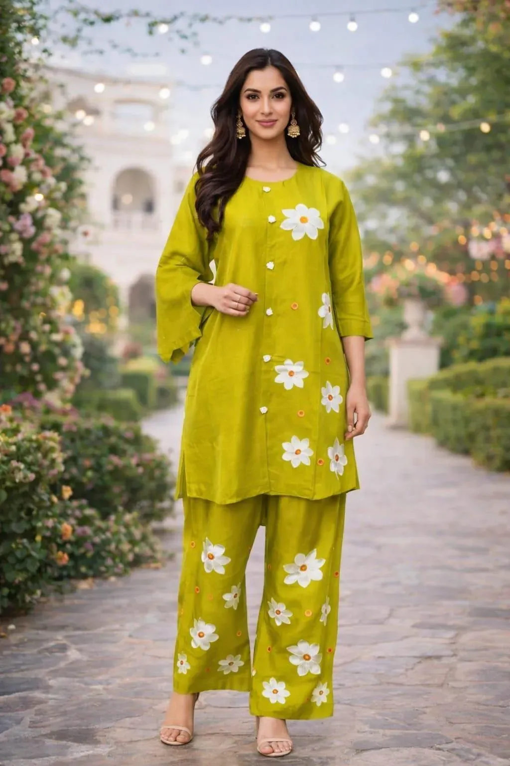 Summer Trendy Design 2 Pcs Women's Stitched Embroidered Shirt And Trouser View Gallery - Pakistan