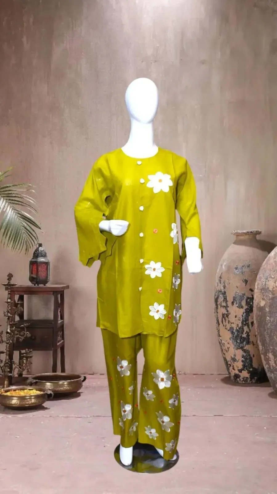 Summer Trendy Design 2 Pcs Women's Stitched Embroidered Shirt And Trouser View Gallery - Pakistan