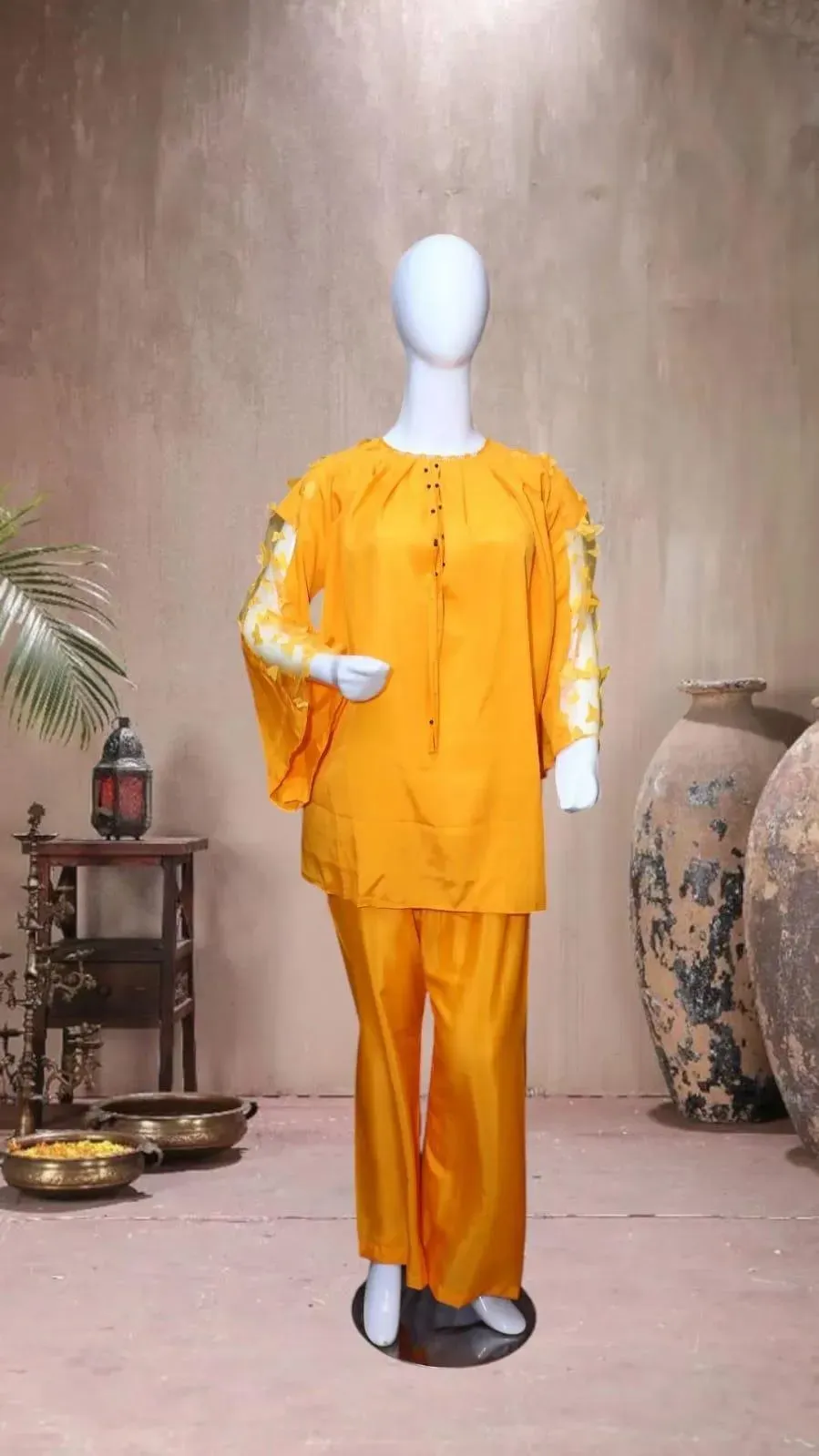Summer Collection 2 Pcs Women's Stitched Fancy Shirt And Trouser View Gallery - Pakistan