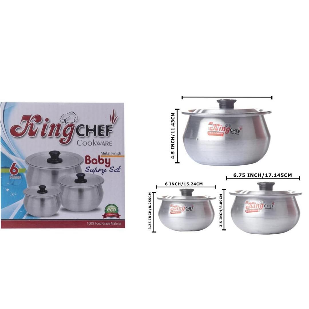3-Piece Premium Aluminium Cooking Pot Set – Silver View Gallery - Pakistan