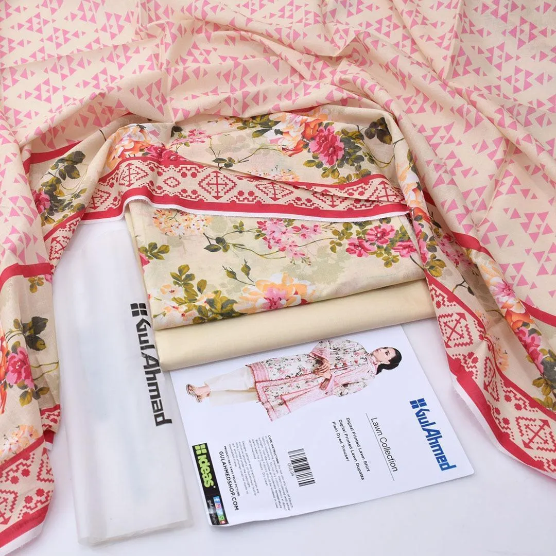 Premium Off-White Digital Printed Lawn 3-Piece Suit – Elegant Summer Collection with Digital Print Dupatta View Gallery - Pakistan