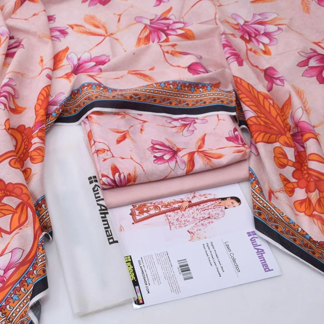 3 Pcs Women's Unstitched Printed Suit View Gallery - Pakistan