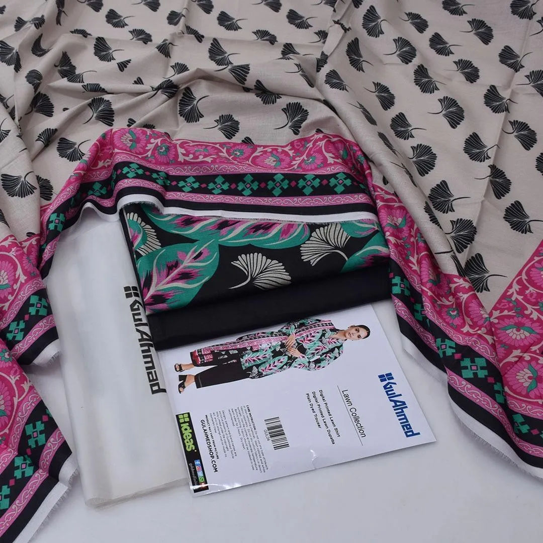 3 Pcs Women's Unstitched Printed Suit View Gallery - Pakistan