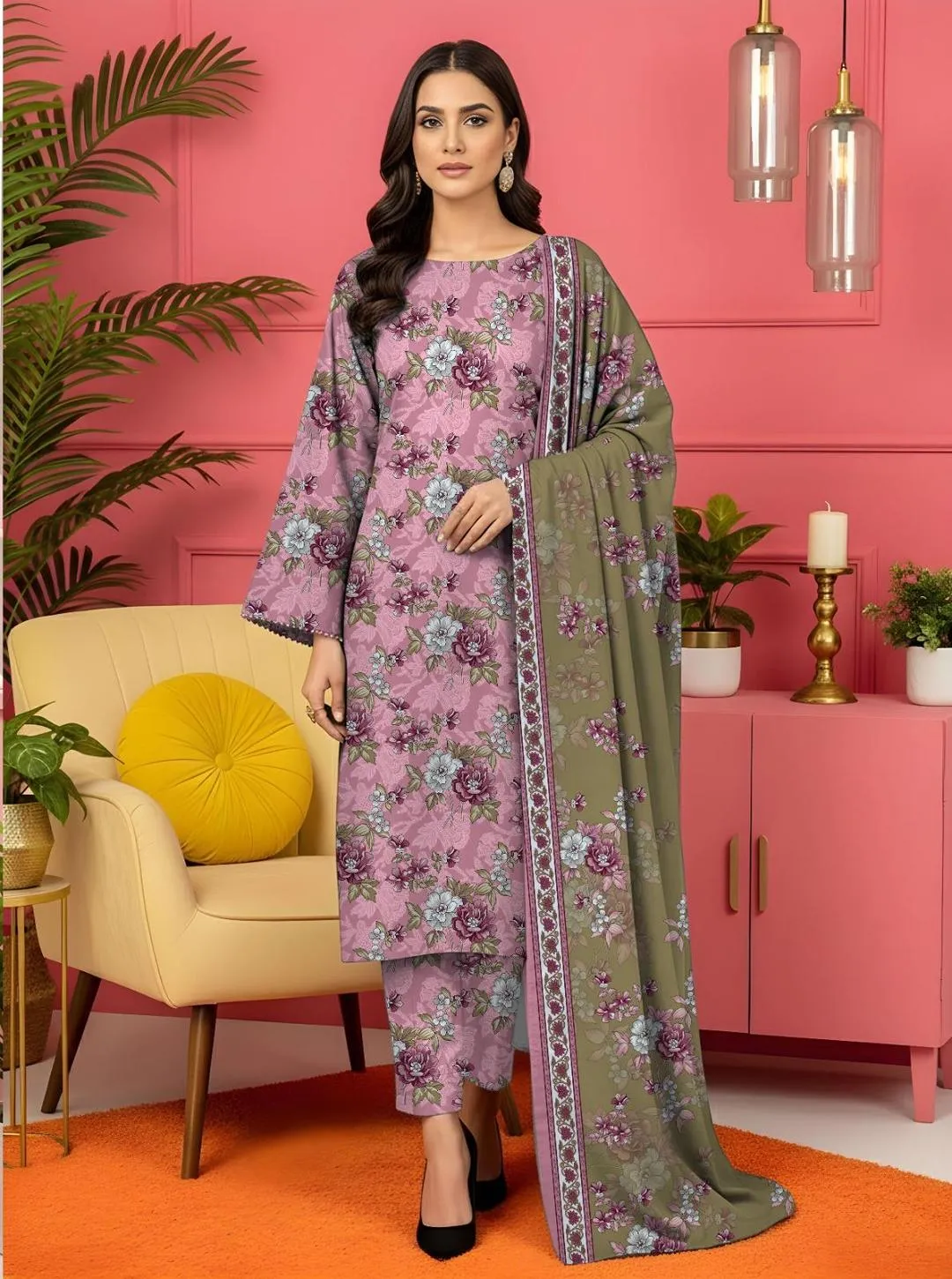 3 Pcs Women's Unstitched Printed Suit - Online Shopping in Pakistan - BUNDLIV
