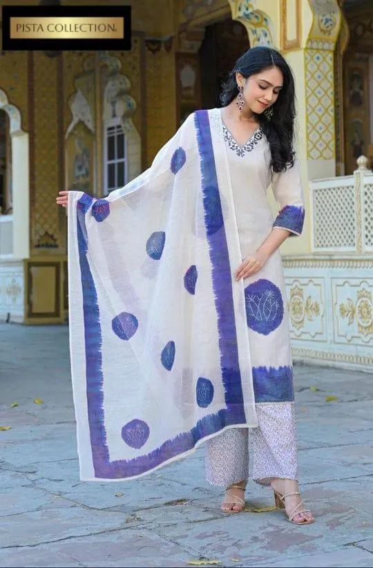 * 3 Pcs Women's Stitched Lawn Printed Suit View Gallery - Pakistan
