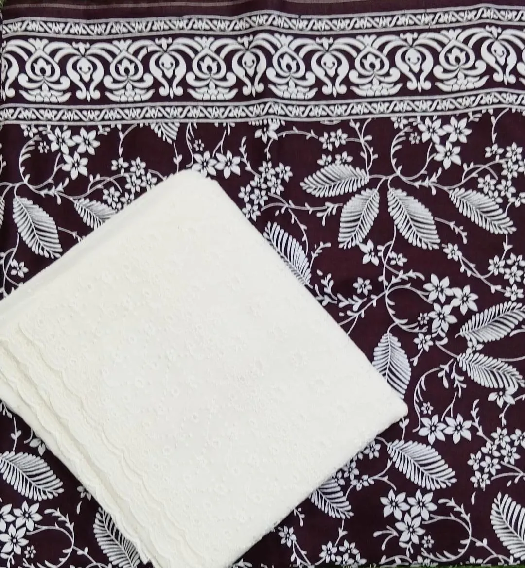 2 Pcs Women's Unstitched Printed Suit View Gallery - Pakistan