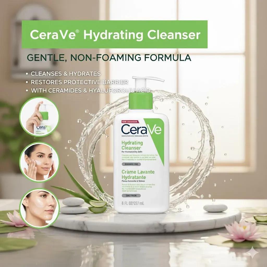 CeraVe Hydrating Cleanser Non-Foaming for Sensitive Skin