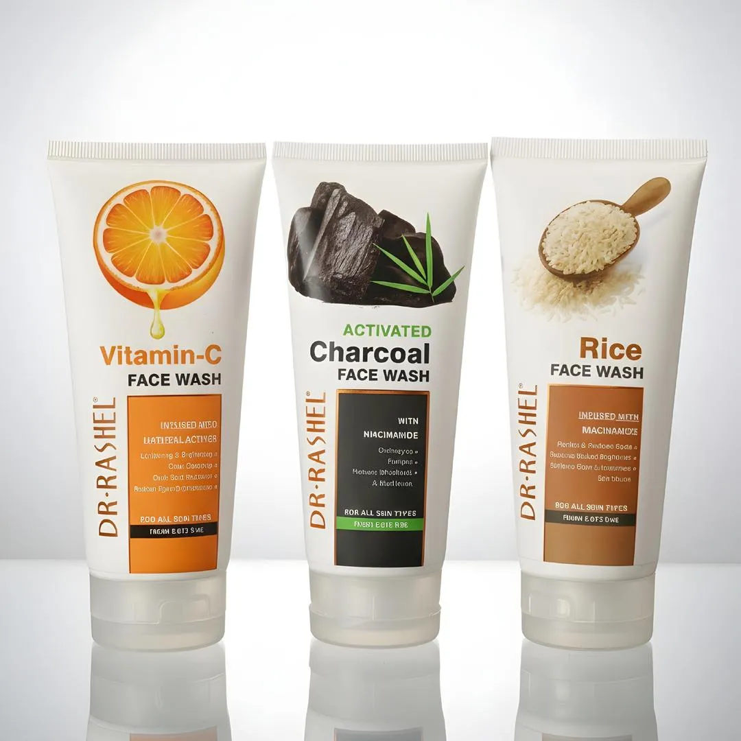 Dr Rashel Face Wash Collection Vitamin C Charcoal Rice
