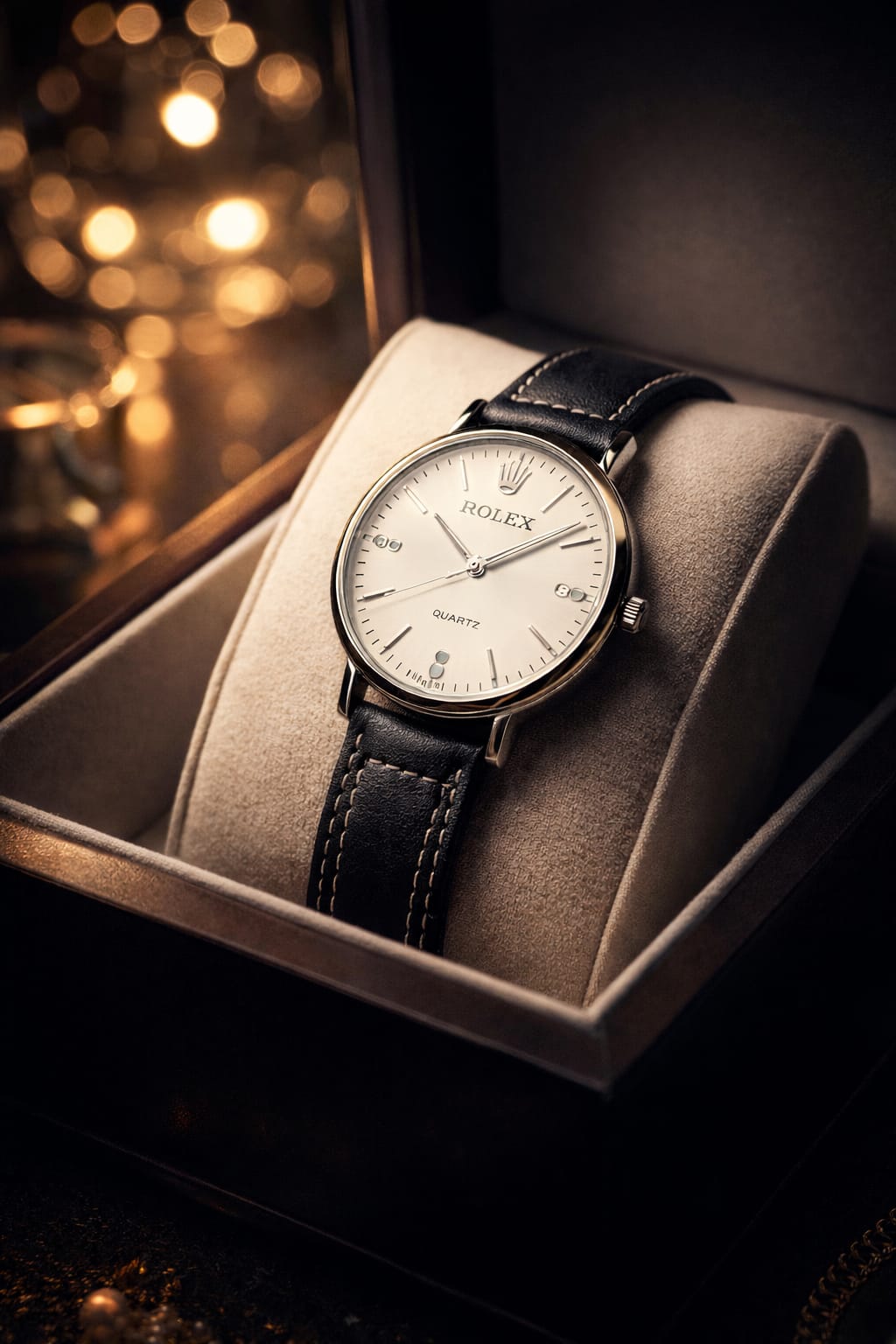 Rolex Cellini Classic Gents Watch – Premium Leather Strap & Minimalist Quartz Edition View Gallery - Pakistan