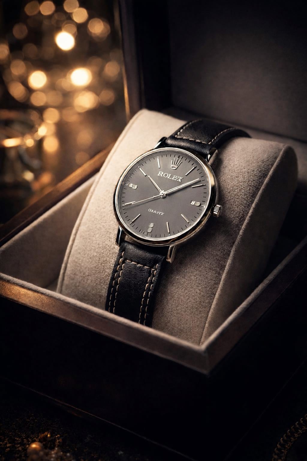 Rolex Cellini Classic Gents Watch – Premium Leather Strap & Minimalist Quartz Edition View Gallery - Pakistan
