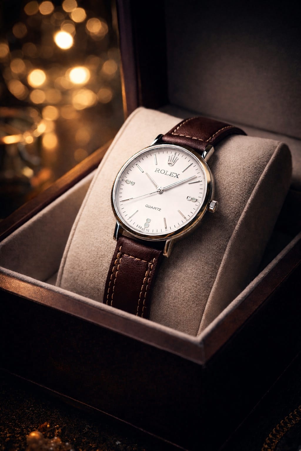Rolex Cellini Classic Gents Watch – Premium Leather Strap & Minimalist Quartz Edition View Gallery - Pakistan