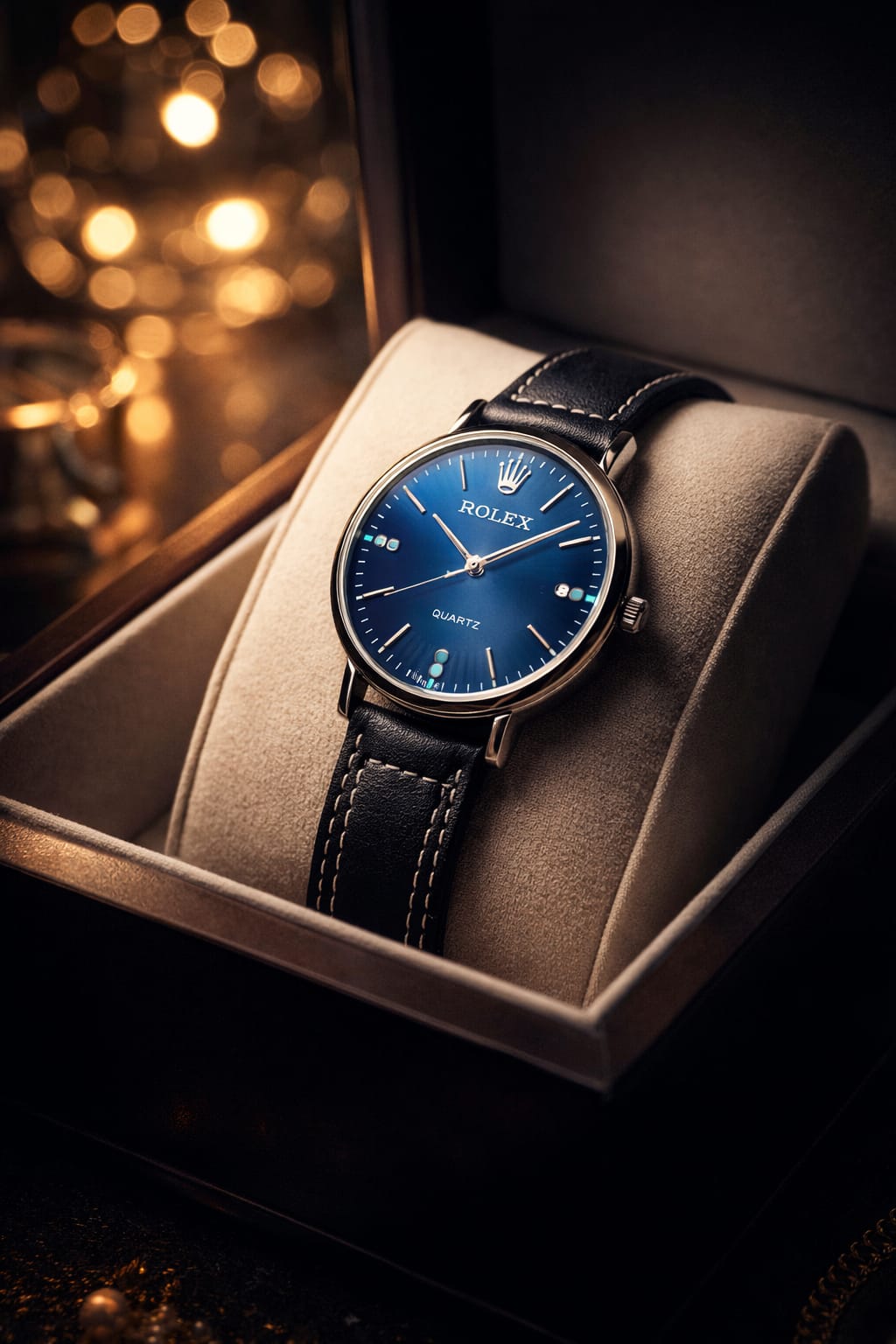 Rolex Cellini Classic Gents Watch – Premium Leather Strap & Minimalist Quartz Edition View Gallery - Pakistan