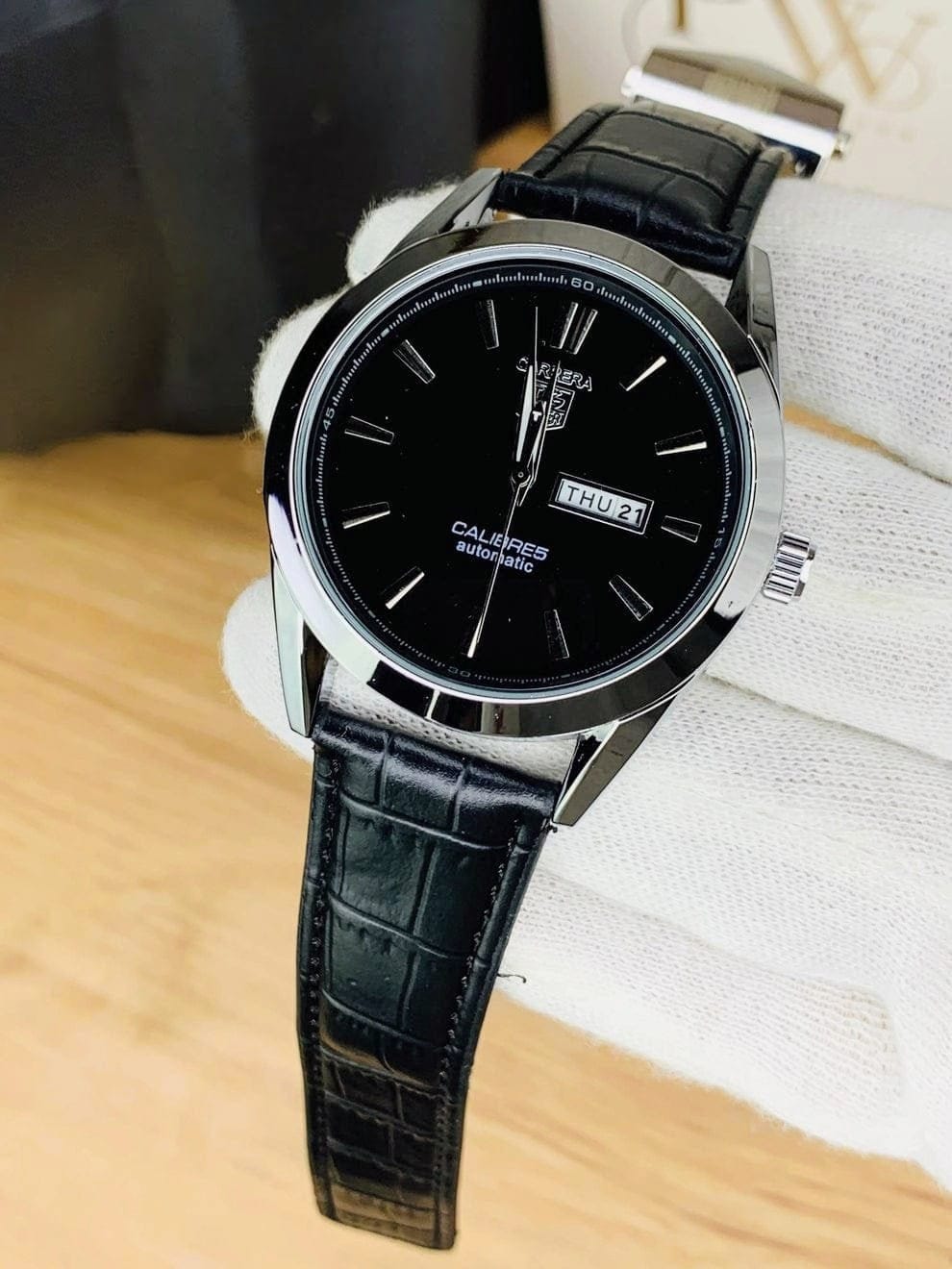 TAG Heuer Carrera Calibre 5 Day-Date – Premium Leather Edition for Gents View Gallery - Pakistan