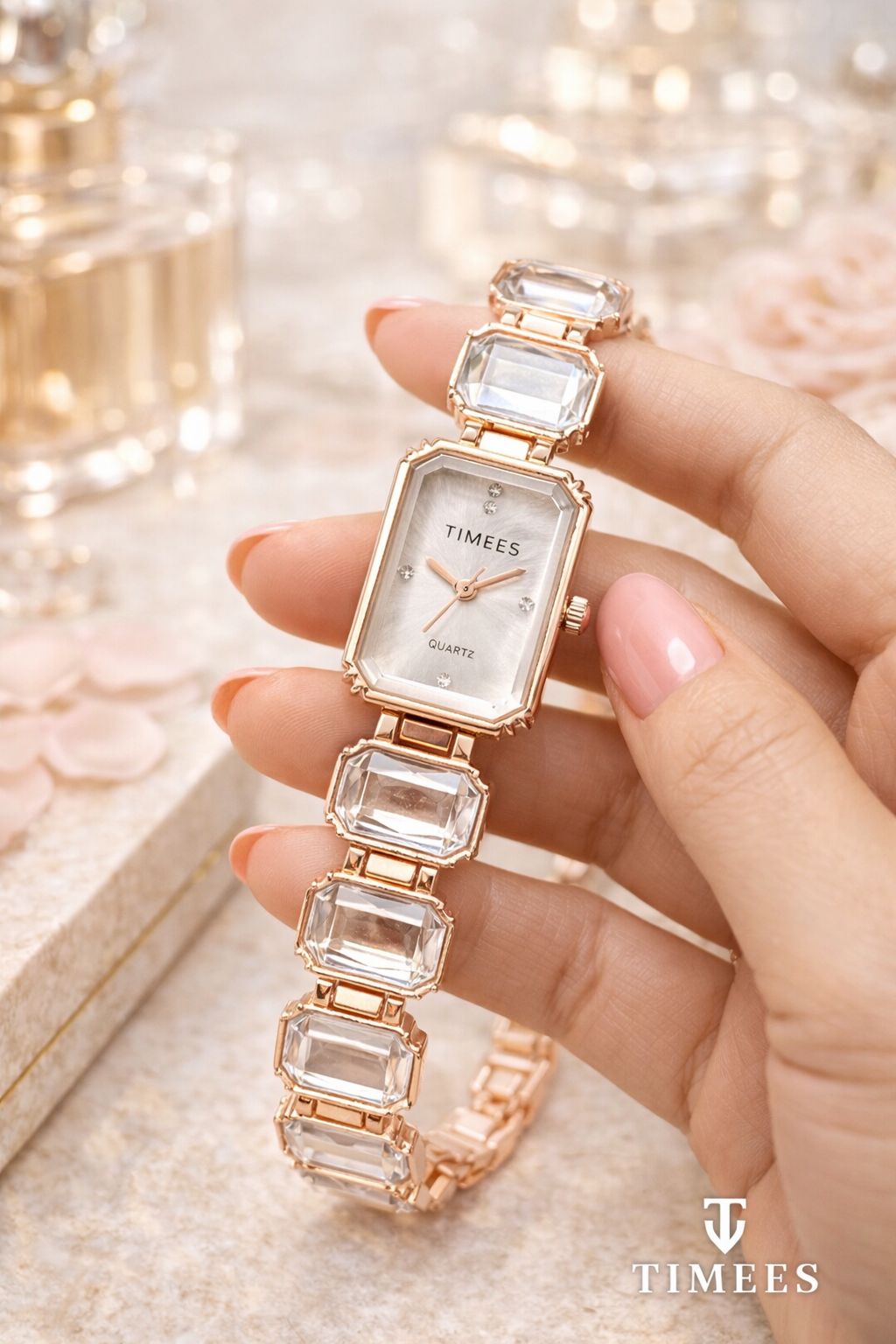 TIMEES Luxury Rectangular Stone Watch – Elegant Jewellery Edition for Women - Online Shopping in Pakistan - BUNDLIV